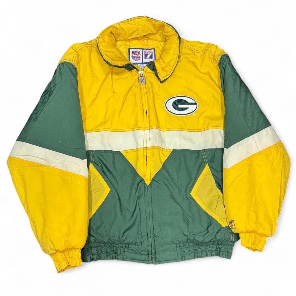 Vintage 90s Green Bay Packers NFL Logo 7 Puffer Jacket Size Large